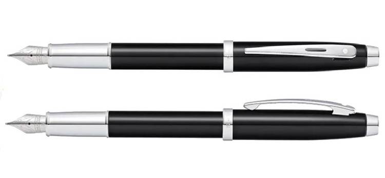 9313 Sheaffer Collection 100 Fountain Pen, Black, Nickel Finish