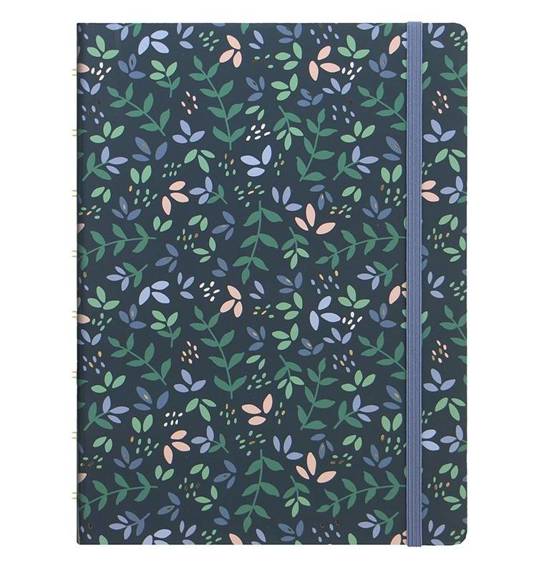 fILOFAX Garden Notebook A5 Ruled Block Dark Blue Floral Dusk Theme