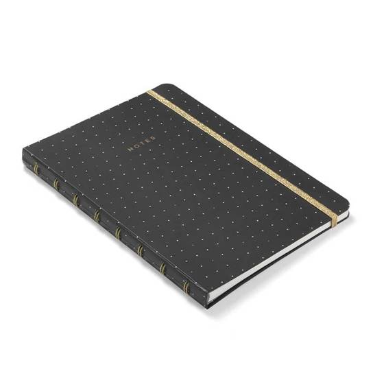 fiLOFAX Moonlight A5 notebook, lined block, black