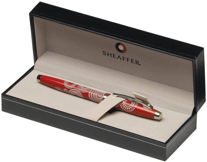 9272 Pióro wieczne Sheaffer kolekcja 100, czerwony, wzór, wykończenia chromowane