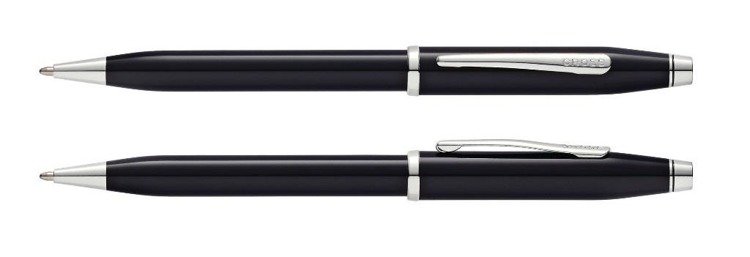 Długopis Cross Century II czarny, elementy anodyzowane rodem