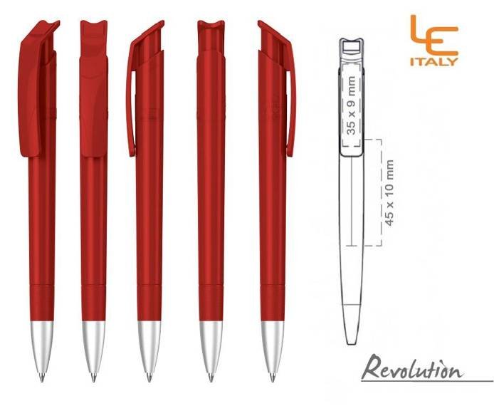 Długopis LE ITALY Revolution solid ALrPET czerwony