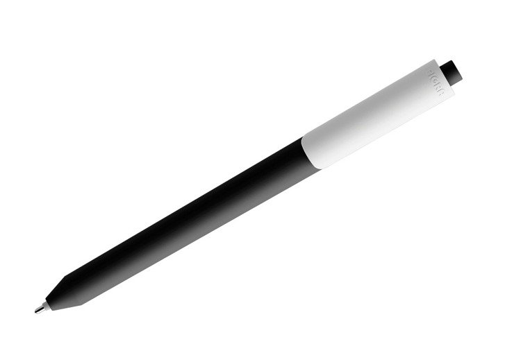 Długopis żelowy PIGRA P03, czarny z białym klipsem