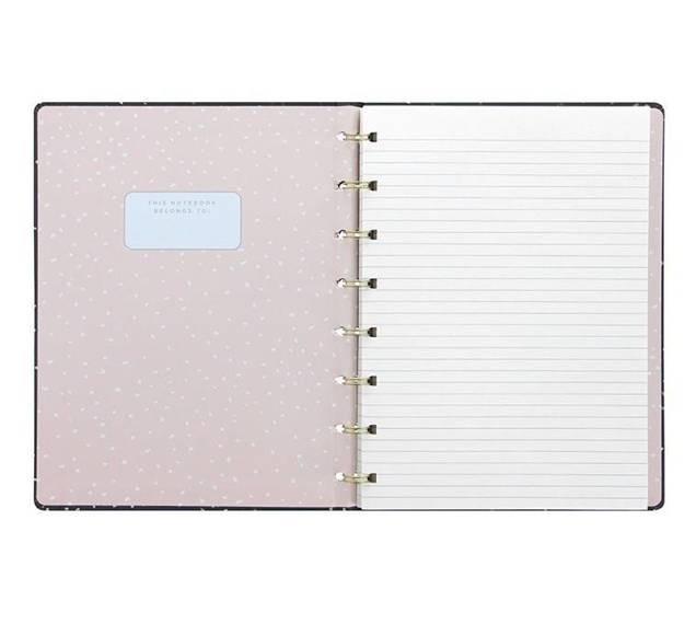 Notebook fILOFAX Confetti A5 blok w linie, ciemny grafit, motyw Charcoal